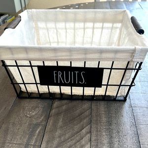 Black and white “FRUITS” basket MED size. NWOT